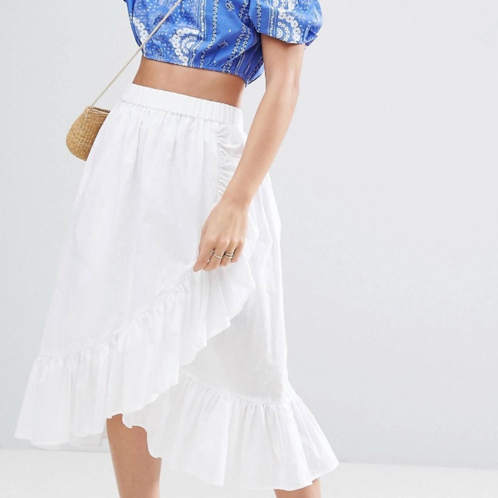 Wrap midi skirt